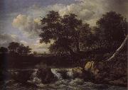 Jacob van Ruisdael Waterfall near oan Oak wood Germany oil painting artist